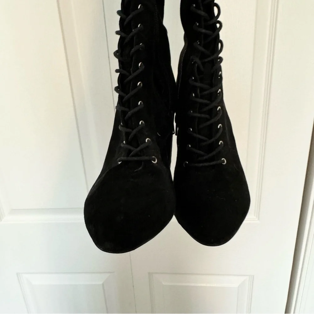 Forever 21 over the knee lace up heeled boots Sz 9 - Picture 4 of 10